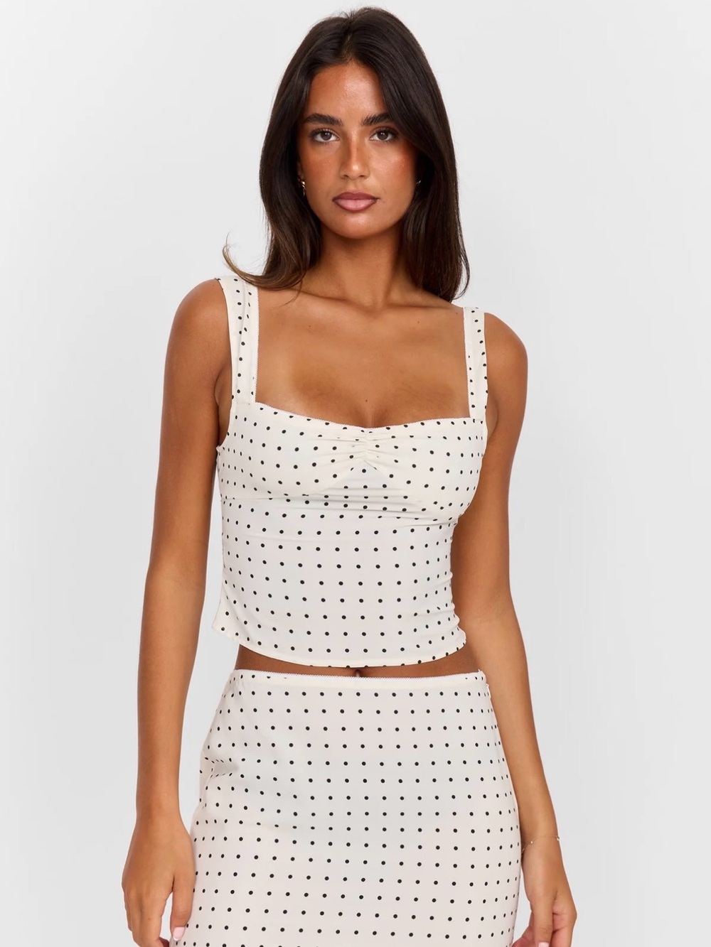 NWT Sasha Therese LOTTIE TOP WHITE POLKADOT Size Medium - Picture 4 of 10